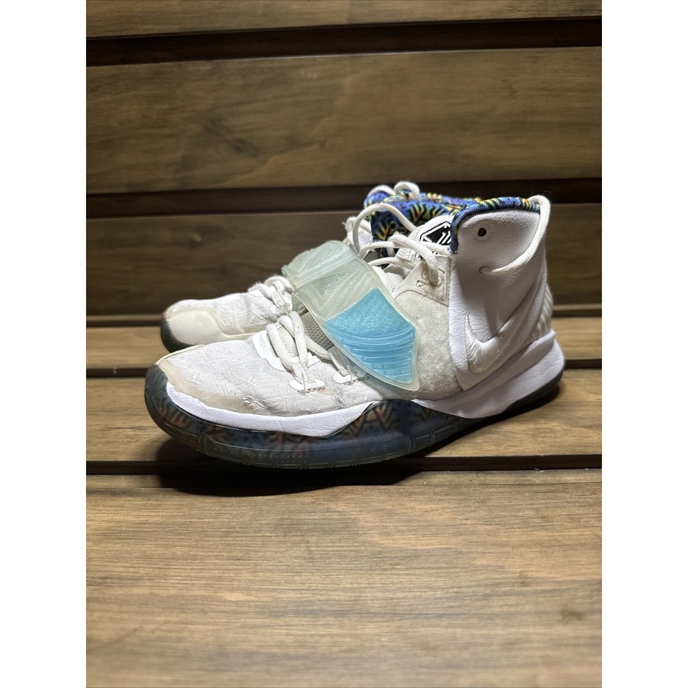 NIKE KYRIE 6 Boy's 7Y , White Sapphire Laser Crimson Blue. BQ5599-146.